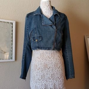Free People Cropped Denim Jacket